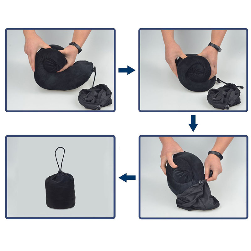 Cestovní polštář z paměťové pěny tmavě šedá