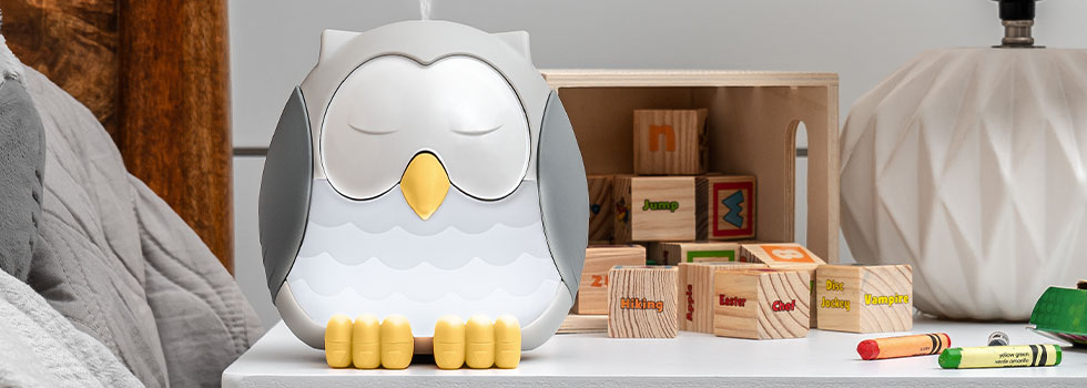 Young Living Soví pírko ultrasonický difuzér + DoTerra Trio Esenciálních olejů citron, levandule, máta 3x5 ml