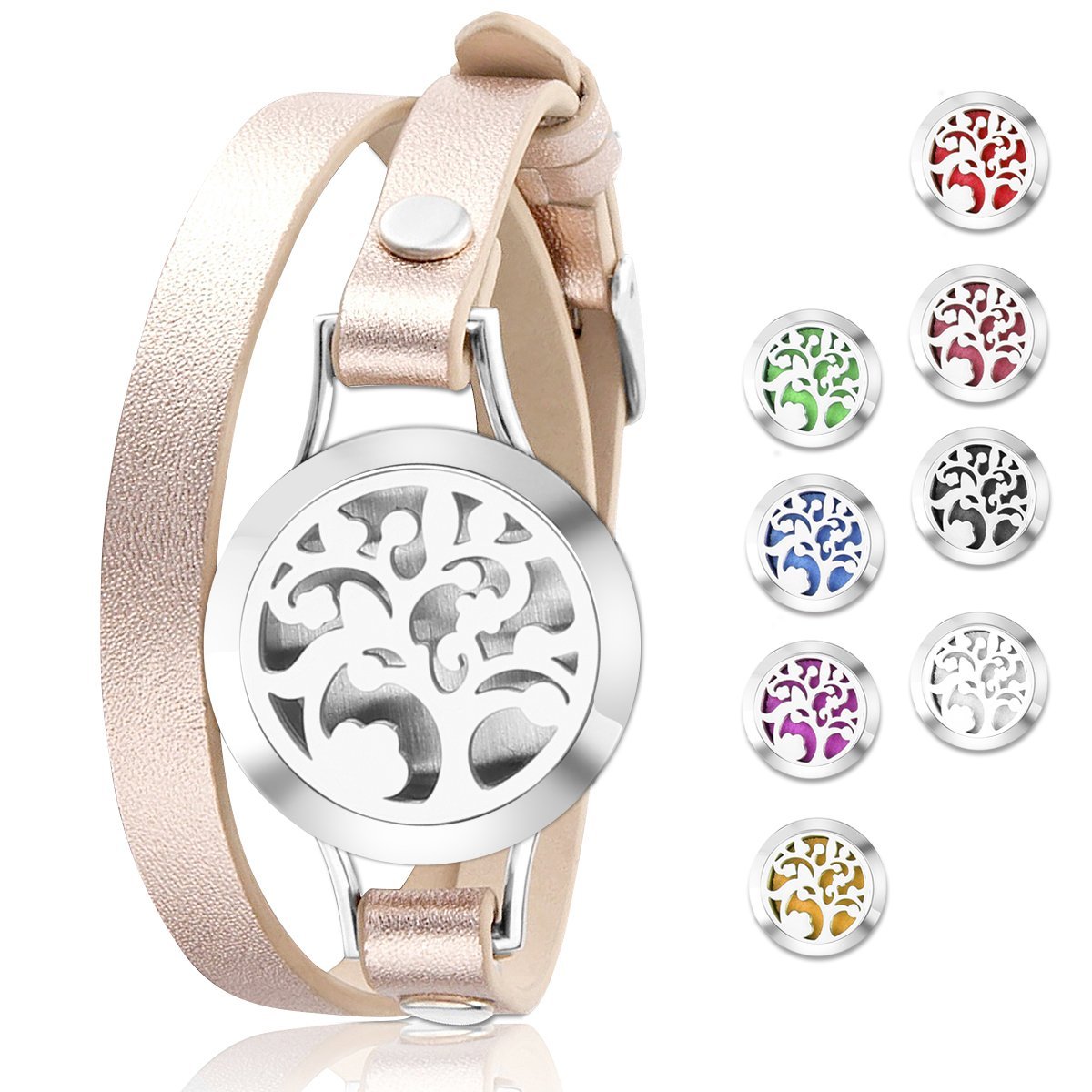 Aroma difúzní náramek Andělská křídla dvojitý kožený řemínek