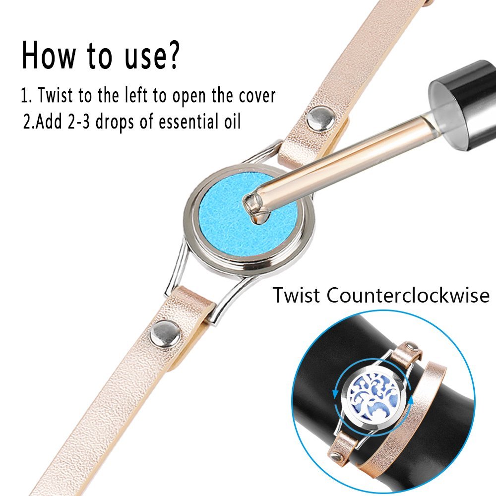 Aroma difúzní náramek Andělská křídla dvojitý kožený řemínek