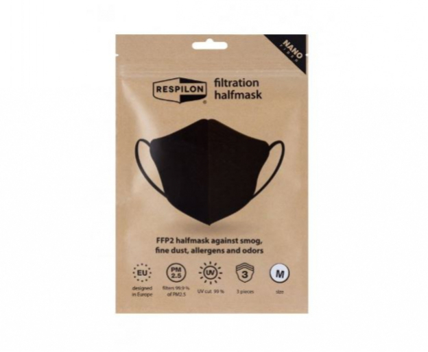 Respilon FFP2 Ochranná rouška s nanovláknem RespiProCarbo 3ks L