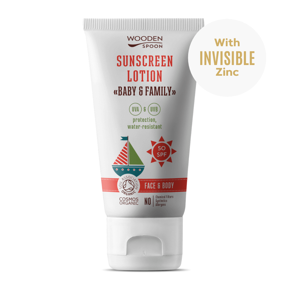 Opalovací tělové mléko v tubě Baby & Family SPF 50 WoodenSpoon 150ml