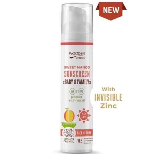 Opalovací tělové mléko Mango Baby & Family SPF50 Wooden Spoon 100ml