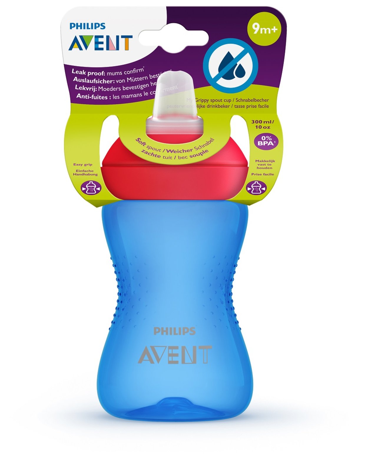 Avent hrnek 300 ml Grippy chlapec s měkkým pítkem
