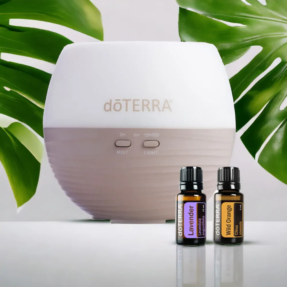 doTERRA Petal Diffuser + doTERRA Wild orange 5ml a doTERRA Lavender 5ml