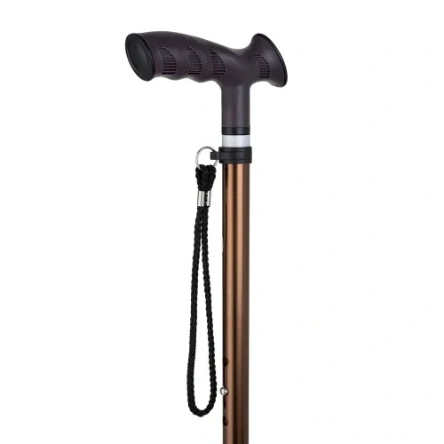 Timago vycházková hůl s ergonomickou rukojetí a poutkem ELEGANT, hnědá