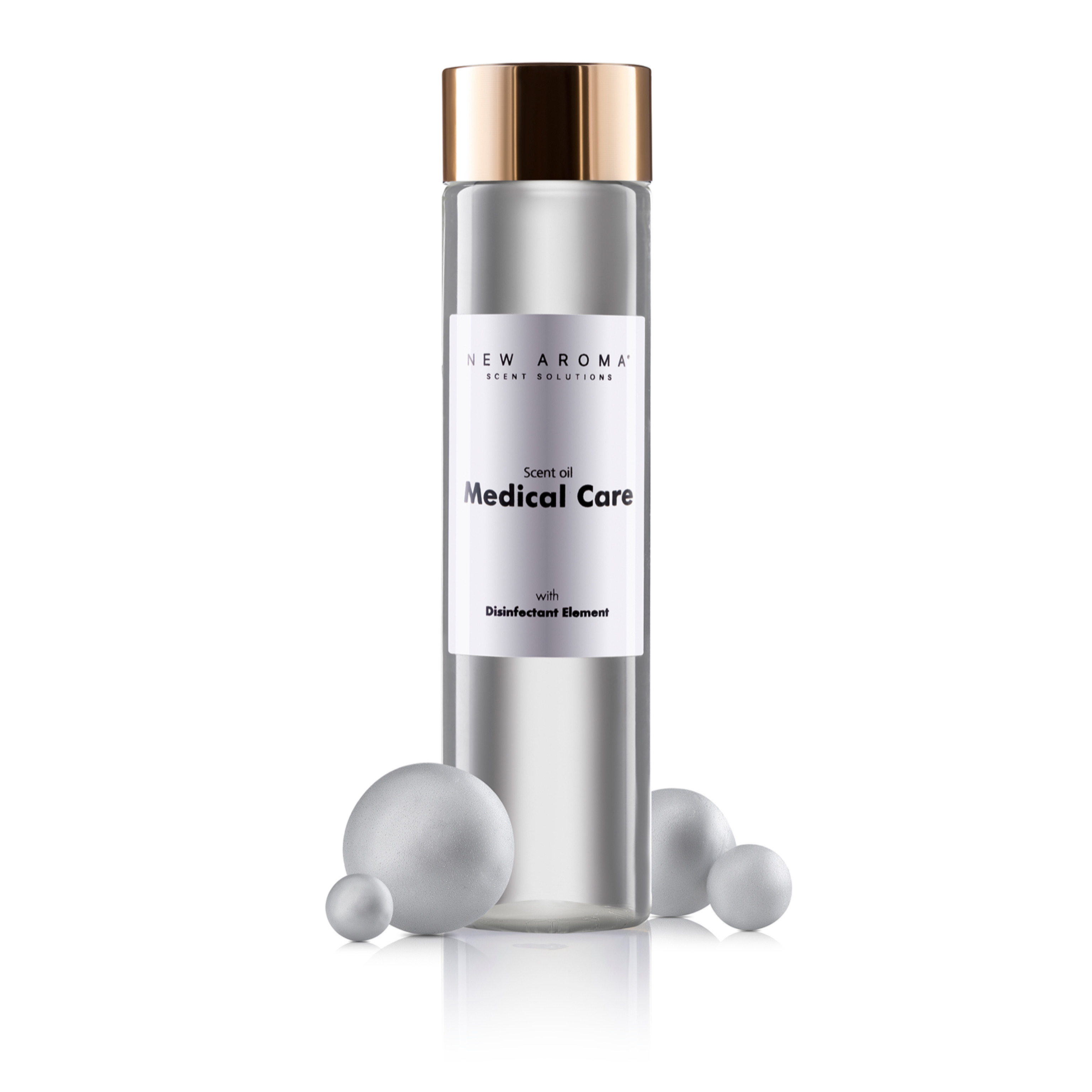 New Aroma difuzér Tower silver 100 m2 + 200 ml olej Medical Care - dezinfekční aroma olej