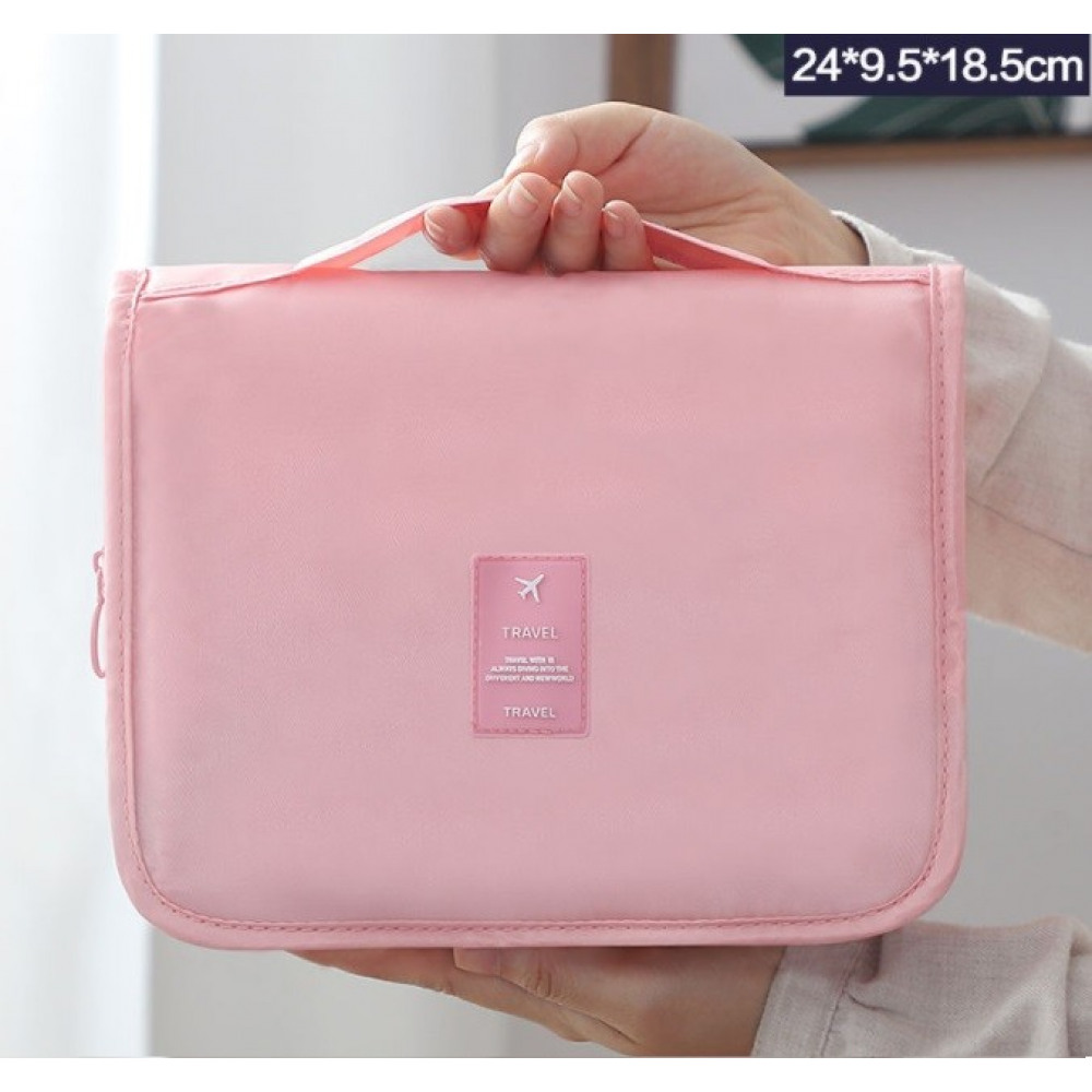 ZDRAVKO Kosmetický organizér, skládací kosmetická taštička růžová