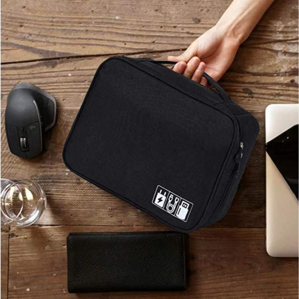 ZDRAVKO Cestovní organizér na nabíječky, USB kabely černý