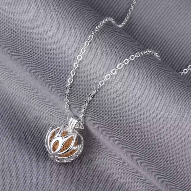 Aroma difúzní náhrdelník Lotosový květ lávové kameny