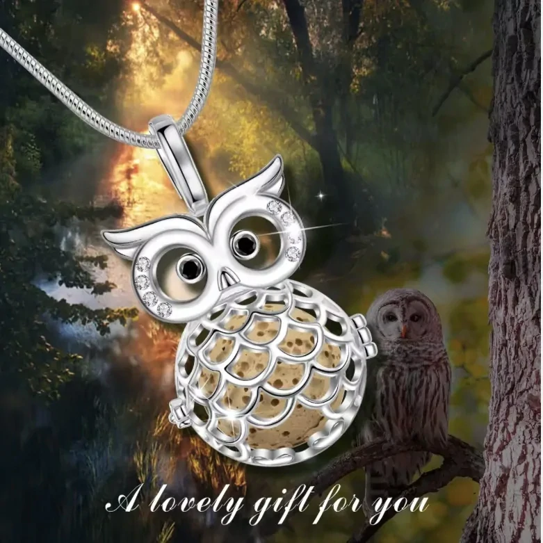 Aroma difúzní náhrdelník Sovička lávové kameny