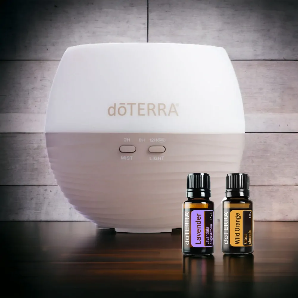doTERRA Petal Diffuser + doTERRA Wild orange 5ml a doTERRA Lavender 5ml