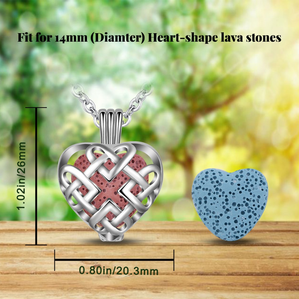 Aroma difúzní náhrdelník Srdce v mřížce lávové kameny