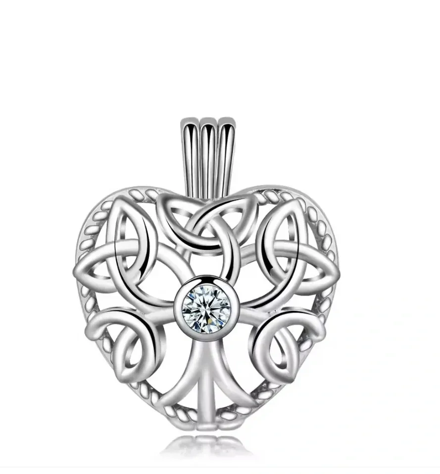 Aroma difúzní náhrdelník Srdce se zirkonem lávové kameny