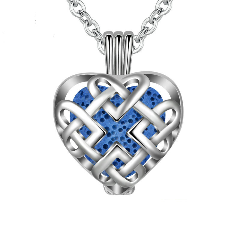 Aroma difúzní náhrdelník Srdce v mřížce lávové kameny