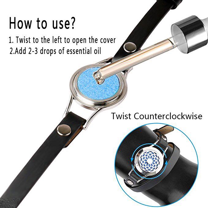 Aroma difuzní náramek Sunflower dvojitý kožený řemínek