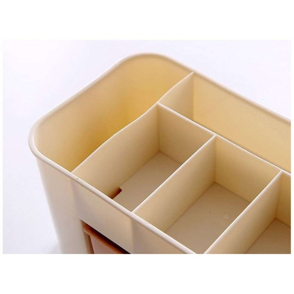 Organizér na kosmetiku se zásuvkami bílo-růžový