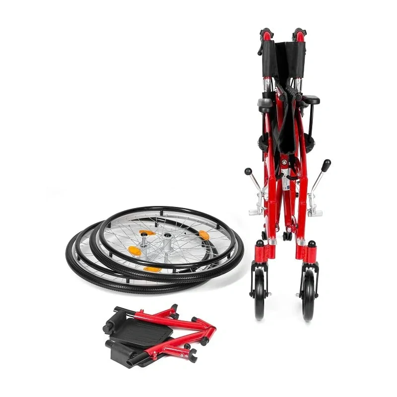 Timago lehký invalidní vozík EXCLUSIVE-TIM LIGHT, šířka 46cm, červený, pevná kola