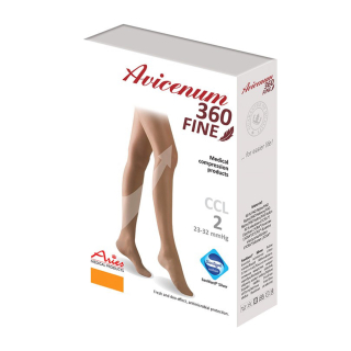 Avicenum 360 DEN FINE- stehenní punčochy, Sanitized Silver, otevřená špice