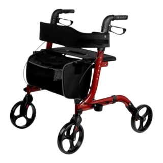 REHAFUND RF-620/S chodítko 4-kolové pro seniory LIZBONA PREMIUM červené